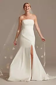 Scattered Embroidered Florals Chapel Length Tulle