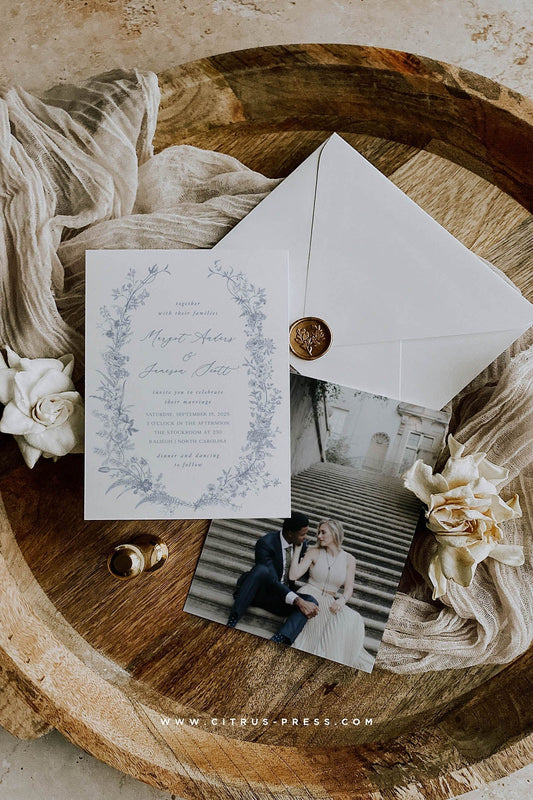 Dusty Blue Wedding Invitation | Ainsley