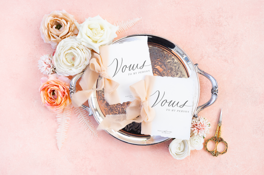 Elegant Handmade Vow Books with Silk Ribbon