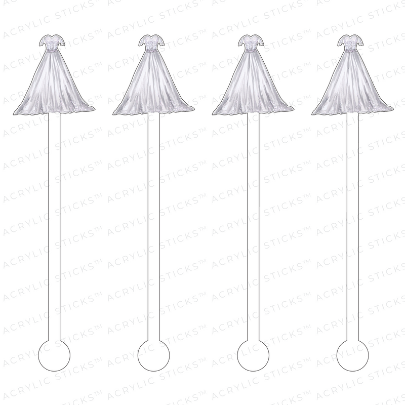 Off The Shoulder Wedding Gown Acrylic Stir Sticks