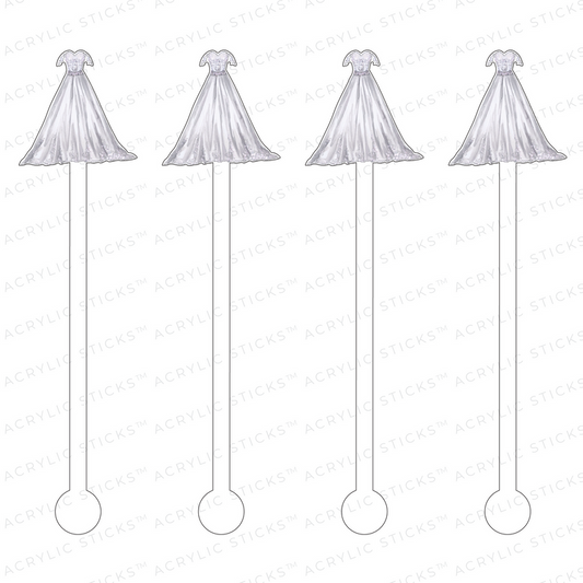 Off The Shoulder Wedding Gown Acrylic Stir Sticks