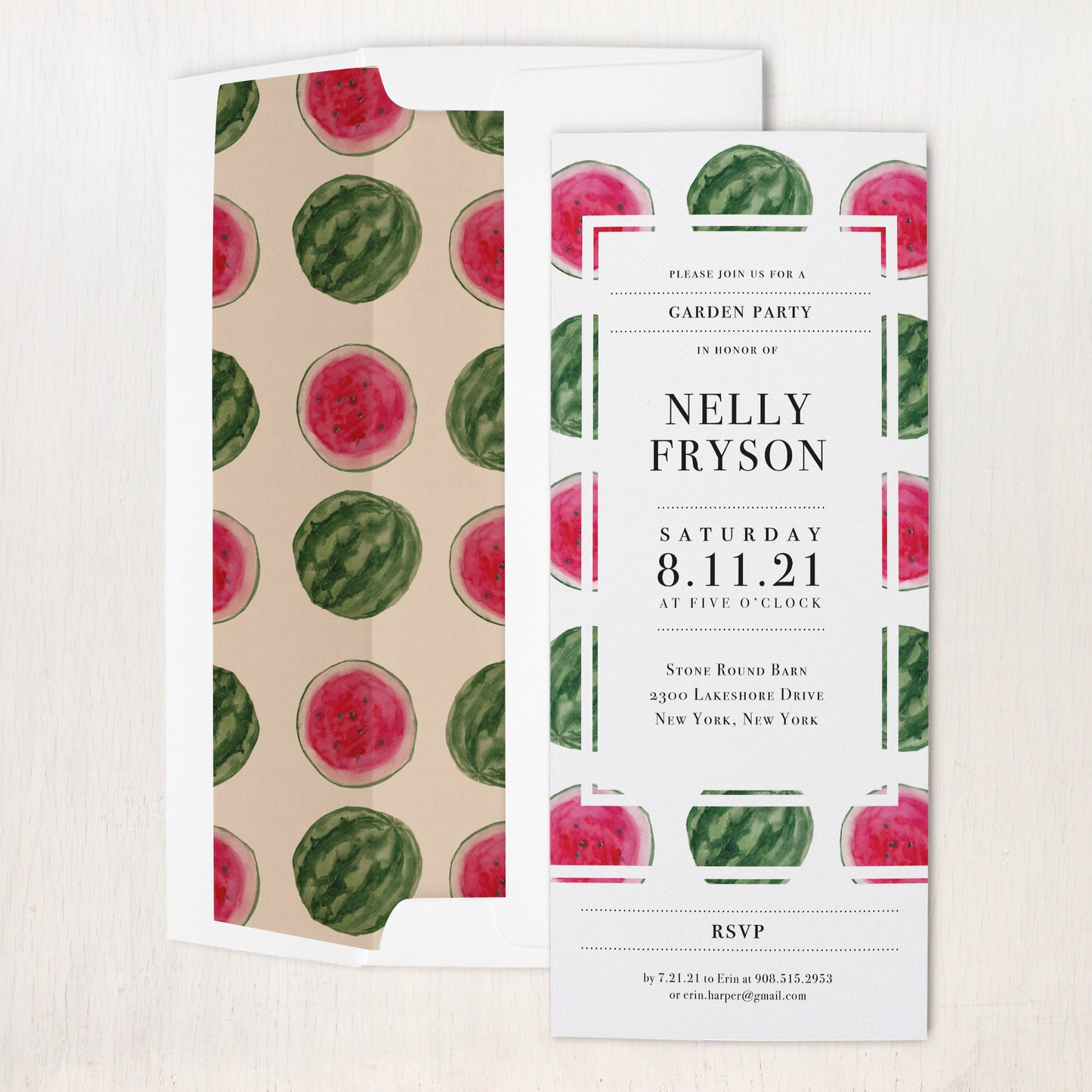 Watermelon Crush Summer Party Invitations