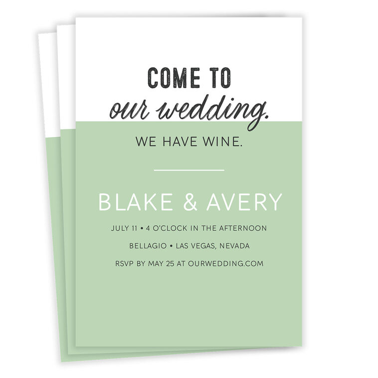 We Have Wine Flat Wedding Invitation