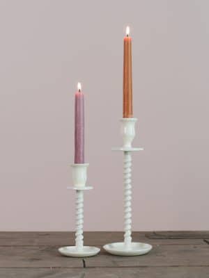 Off-White Corkscrew Taper Candle Holder Large