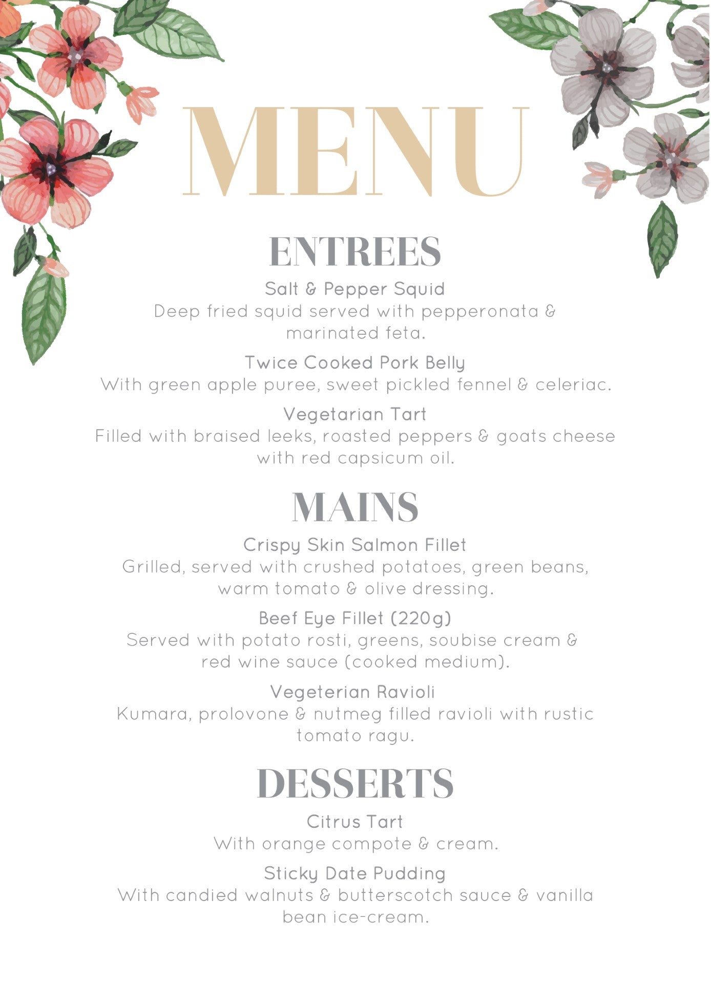 Floral Circle Invitation SetMenu Cards by Brynie L.