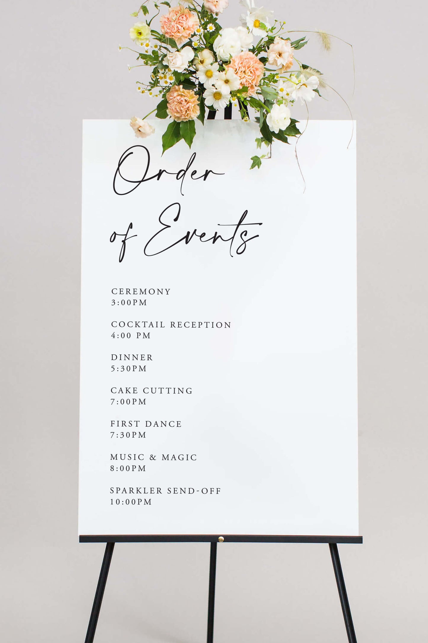 Wedding Order Of Events Sign Acrylic | The Autumn