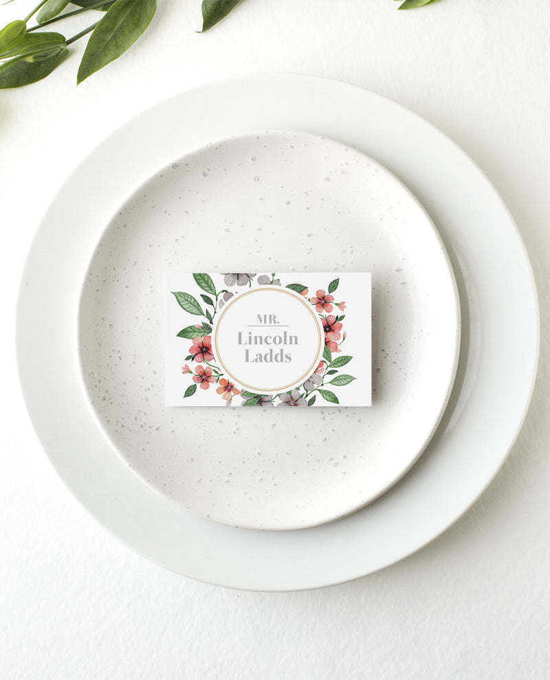 Floral Circle Invitation SetPlace Cards by Brynie L.
