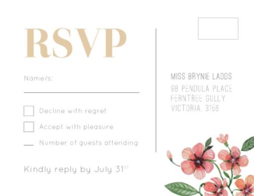 Floral Circle Invitation Set RSVP Cards by Brynie L.