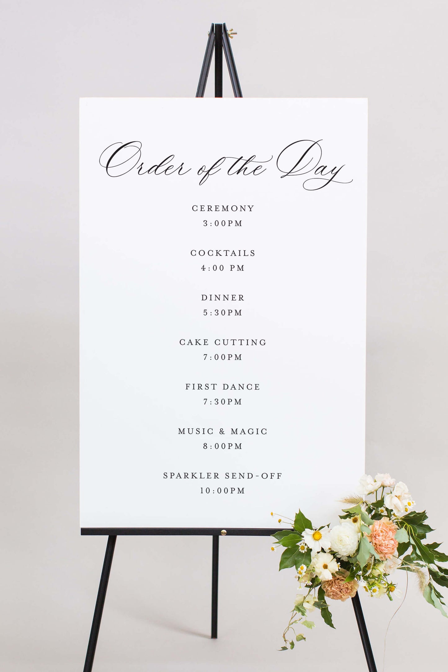 Gatorboard Wedding Schedule Sign | The Caitlyn