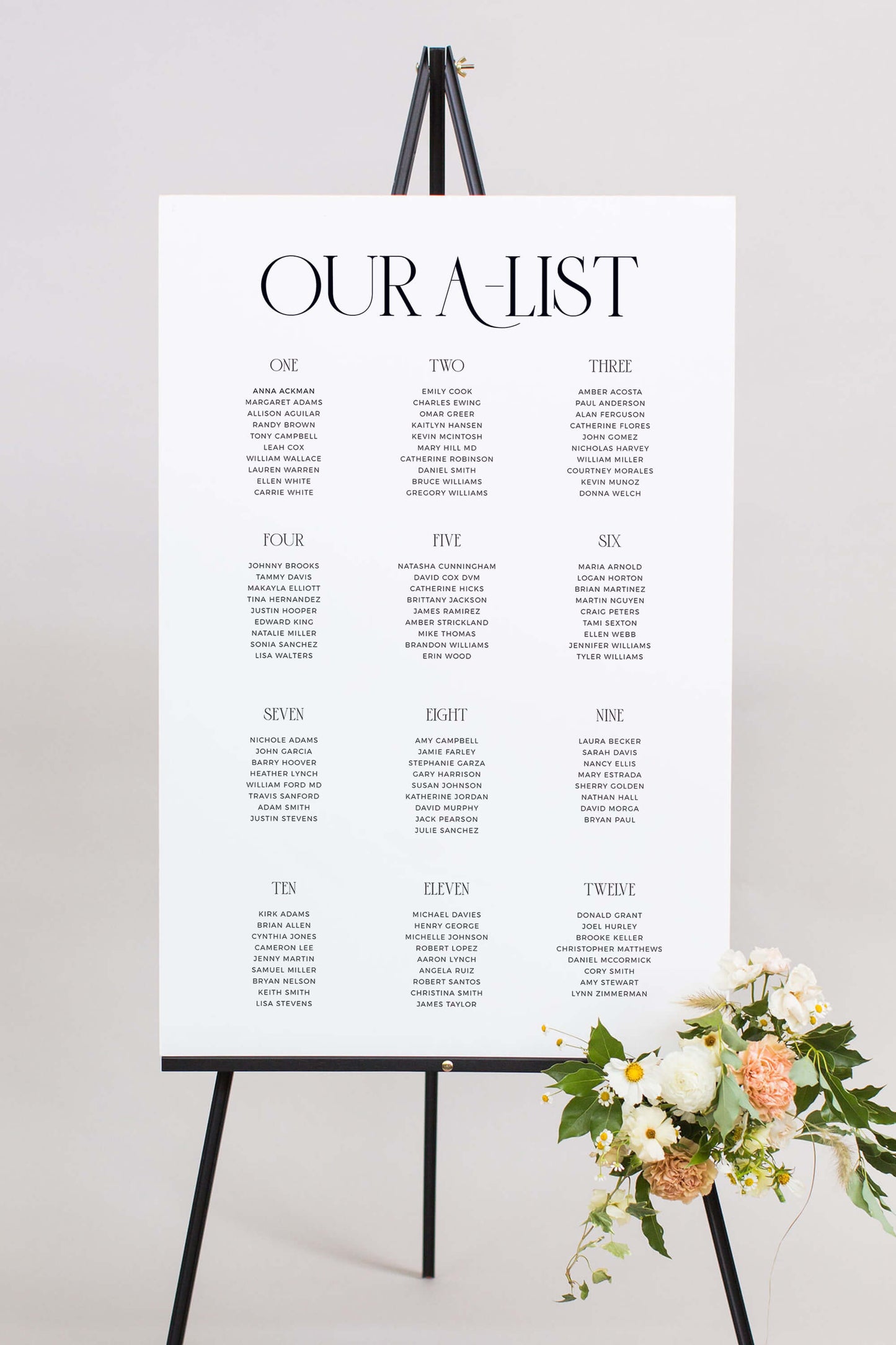 Gatorboard Wedding Table Plan Sign | The Brittany