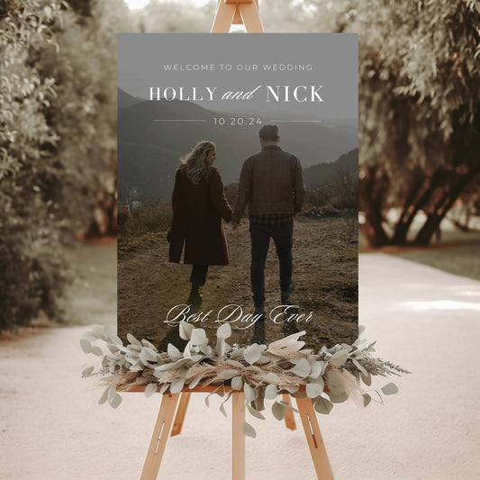 Custom Photo Wedding Welcome Sign