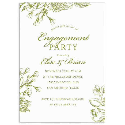 Floral Engagement Party Invitation