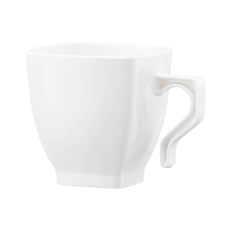 8 oz. White Square Plastic Coffee Mugs