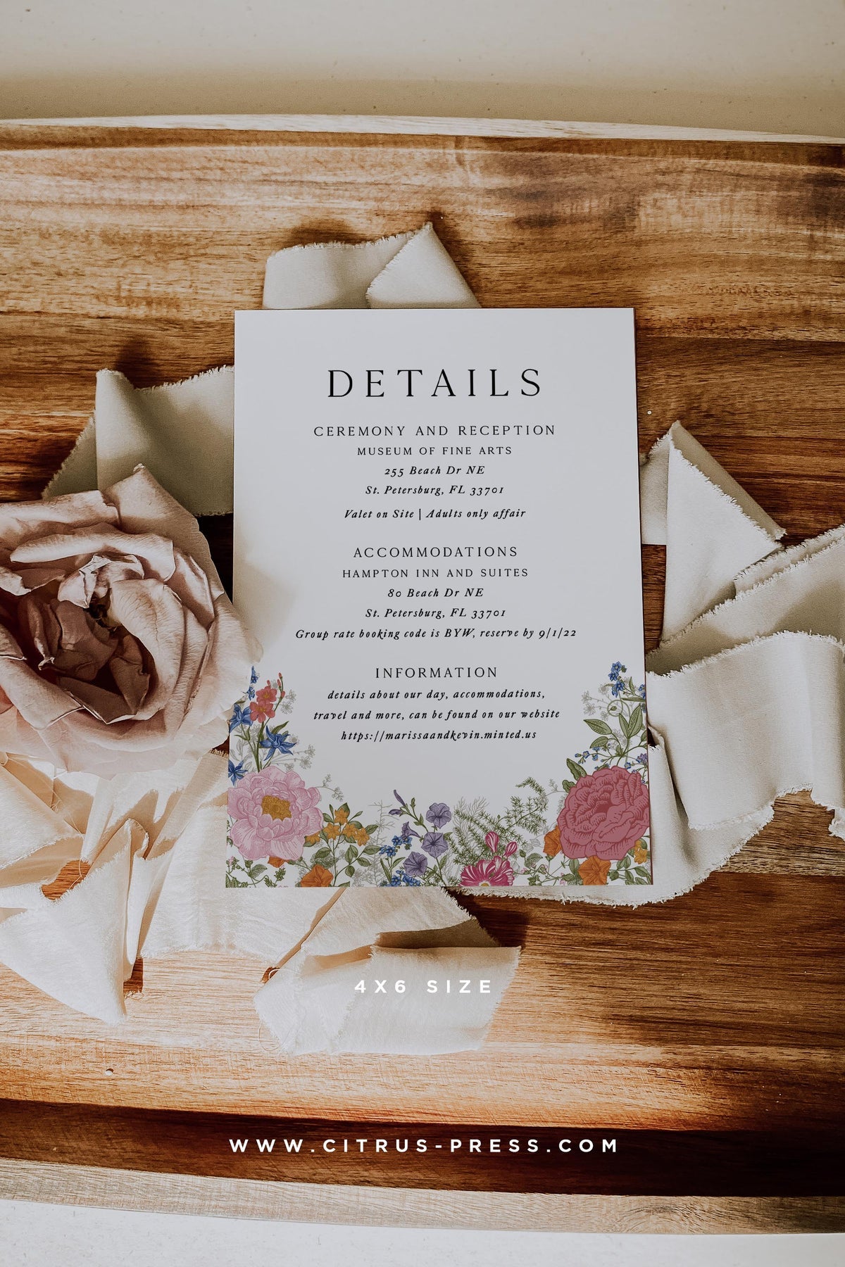 Enclosure Card | Wedding Color Palette Card