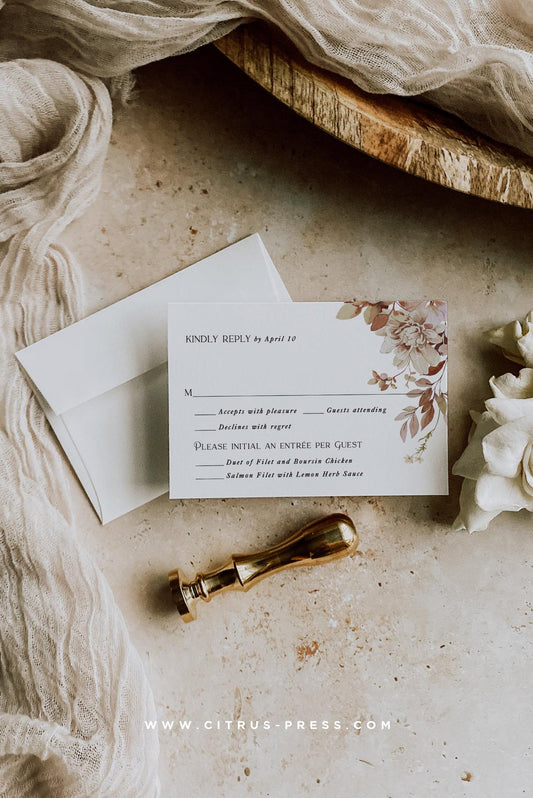 Boho Tropical Arch RSVP Card | Adelle