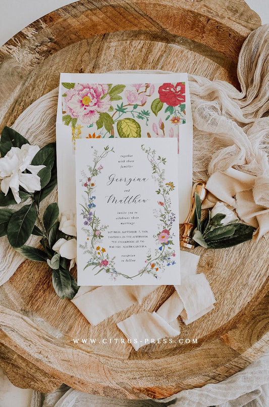 Wildflower Wedding Invitation | Stephanie