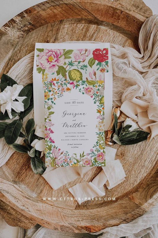 Wild Flower Save The Date | Stephanie