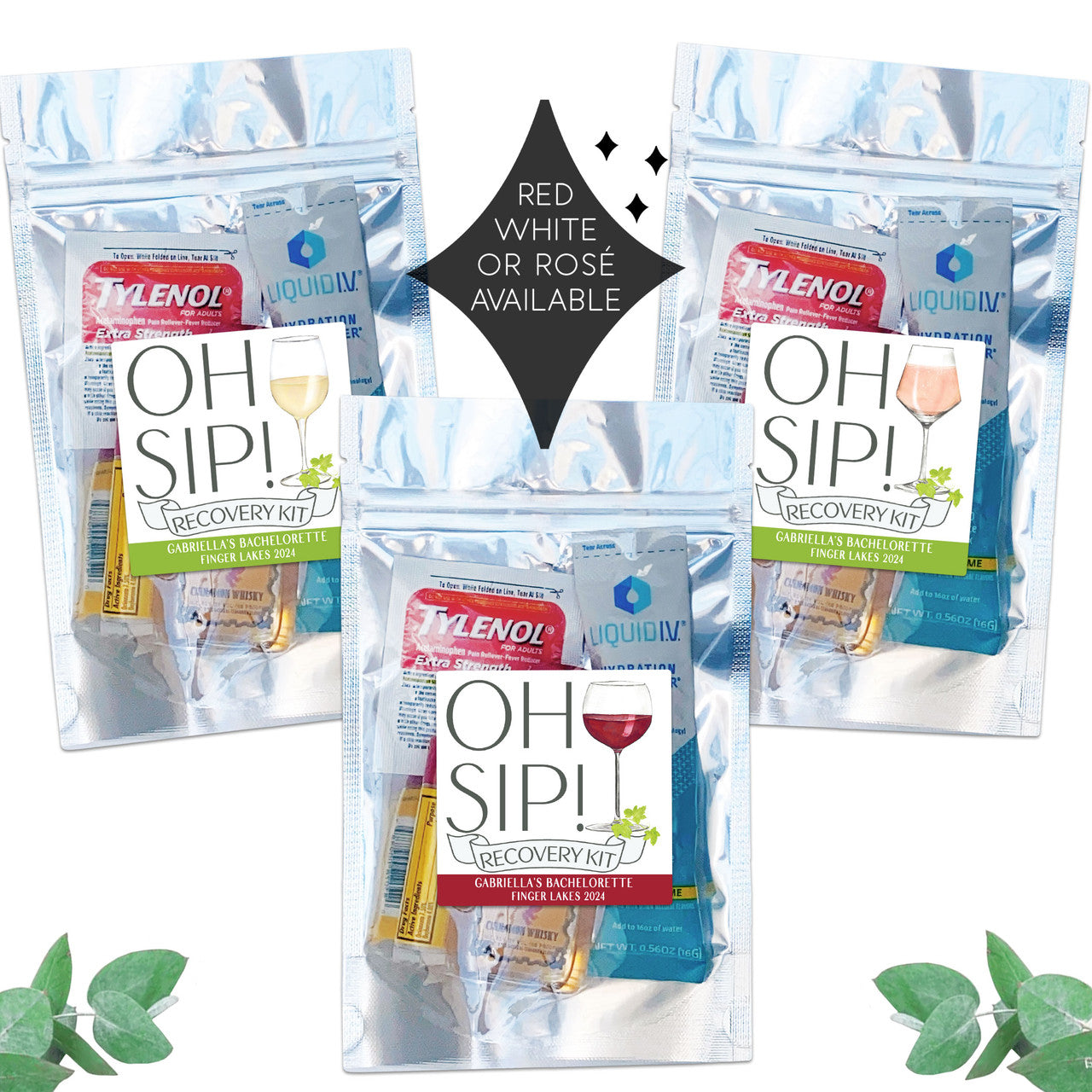 Oh Sip Wine Cocktail Label + Resealable Bags