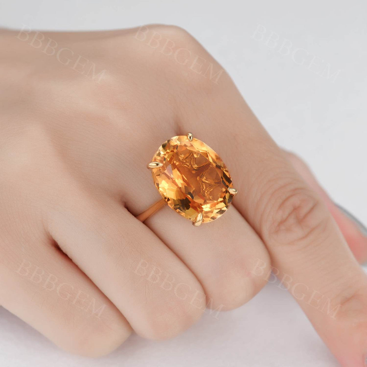 16 Carat Natural Yellow Citrine Engagement Ring 18x14mm Oval Yellow Crystal Statement Ring Anniversary Gifts Jewelry For Women