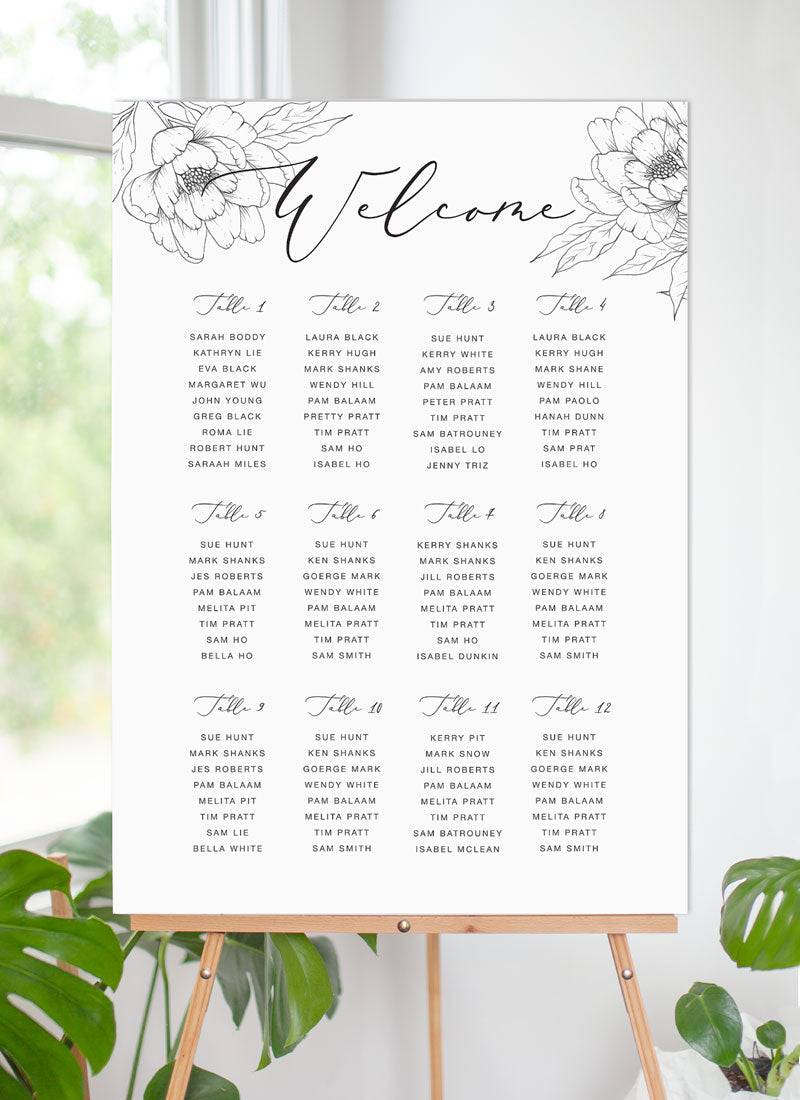 Graphite Blooms Seating Chart by Nicole C.