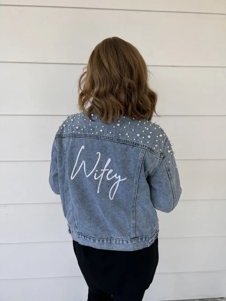 Pearl And Rhinestone Denim Jacket