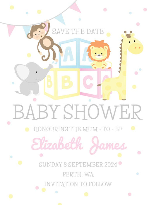 ABC Animals Save The Date Cards by Katie A.