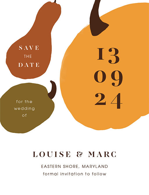 Abstract Pumpkin Save The Date Cards by Putri N.
