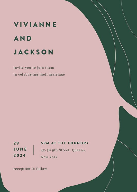 Abstract Code Wedding Invitations by Yunita Y.