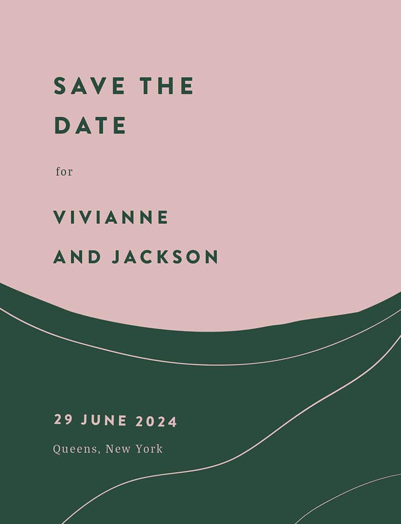 Abstract Code Save The Date Cards by Yunita Y.