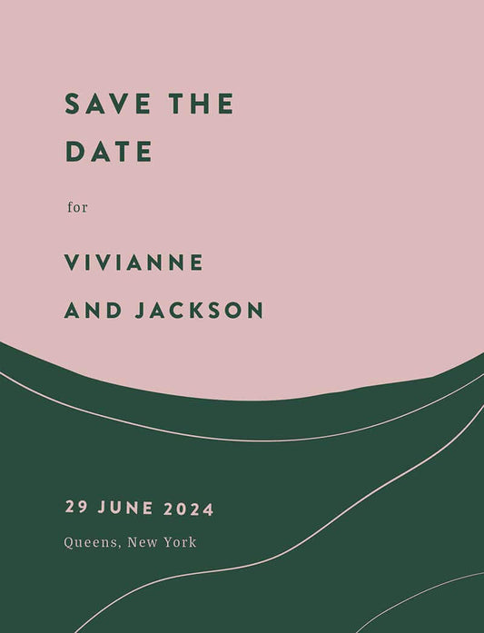 Abstract Code Save The Date Cards by Yunita Y.