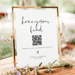 ADELLA Minimalist Honeymoon Fund Wedding Sign