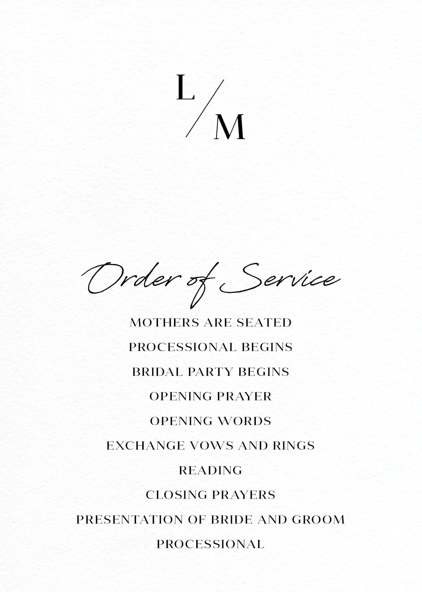 Adore Wedding Program by Penelope E.