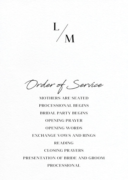 Adore Wedding Program by Penelope E.