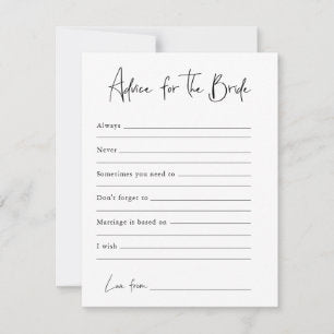 Advice For The Bride Bridal Shower Card