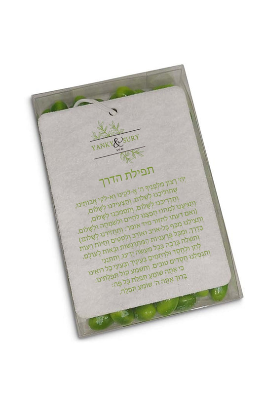 Car Air Freshener With Tefillas Haderech And Candy Or Mints, To Go Gift