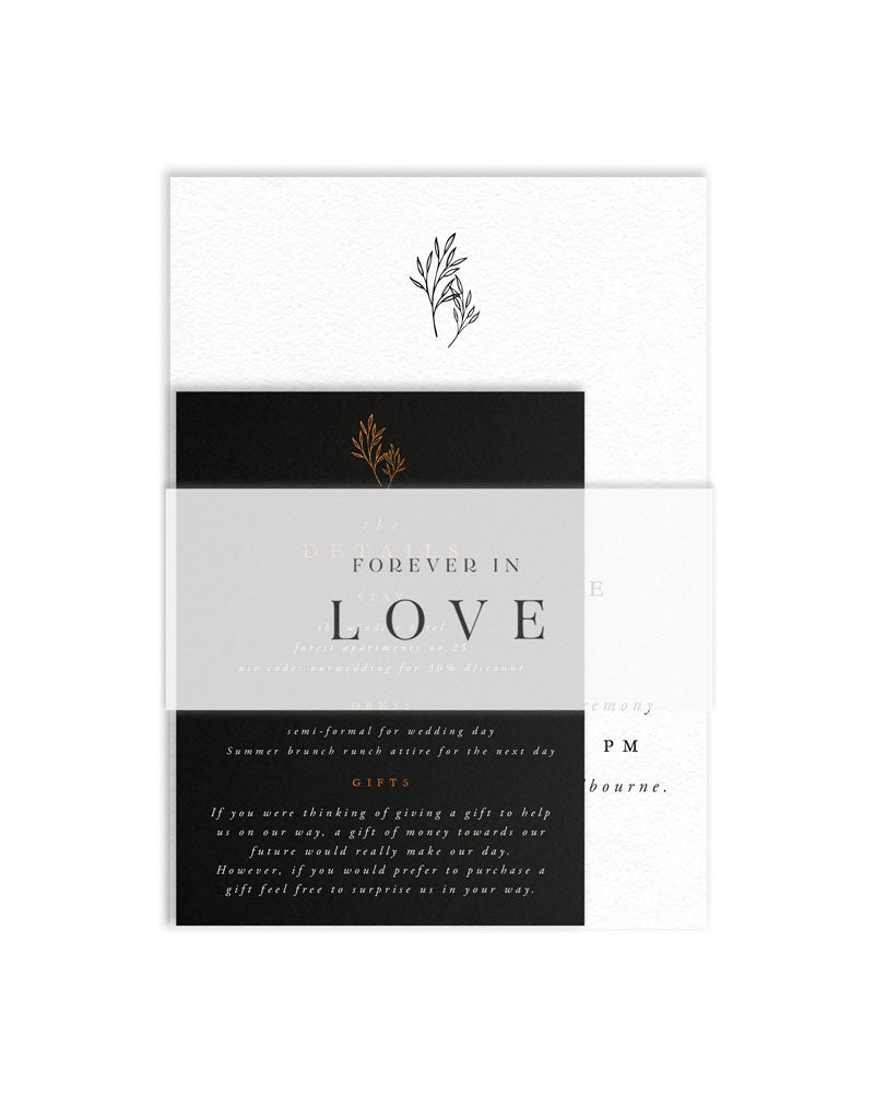 All Minimal Invitation Belly Band by Yunita Y.