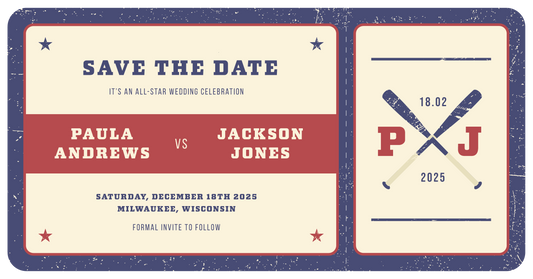 All Star Wedding Save The Date Cards by Putri N.