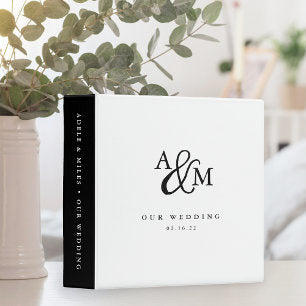 Ampersand Monogram Wedding 3 Ring Binder