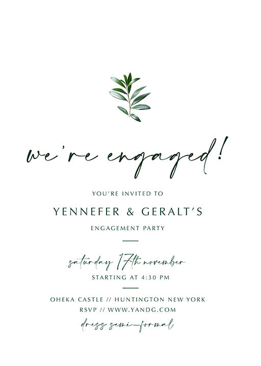Arch Garden Engagement Invitations by Shab M.