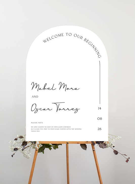 Ivory Wedding Sign by Shab M.