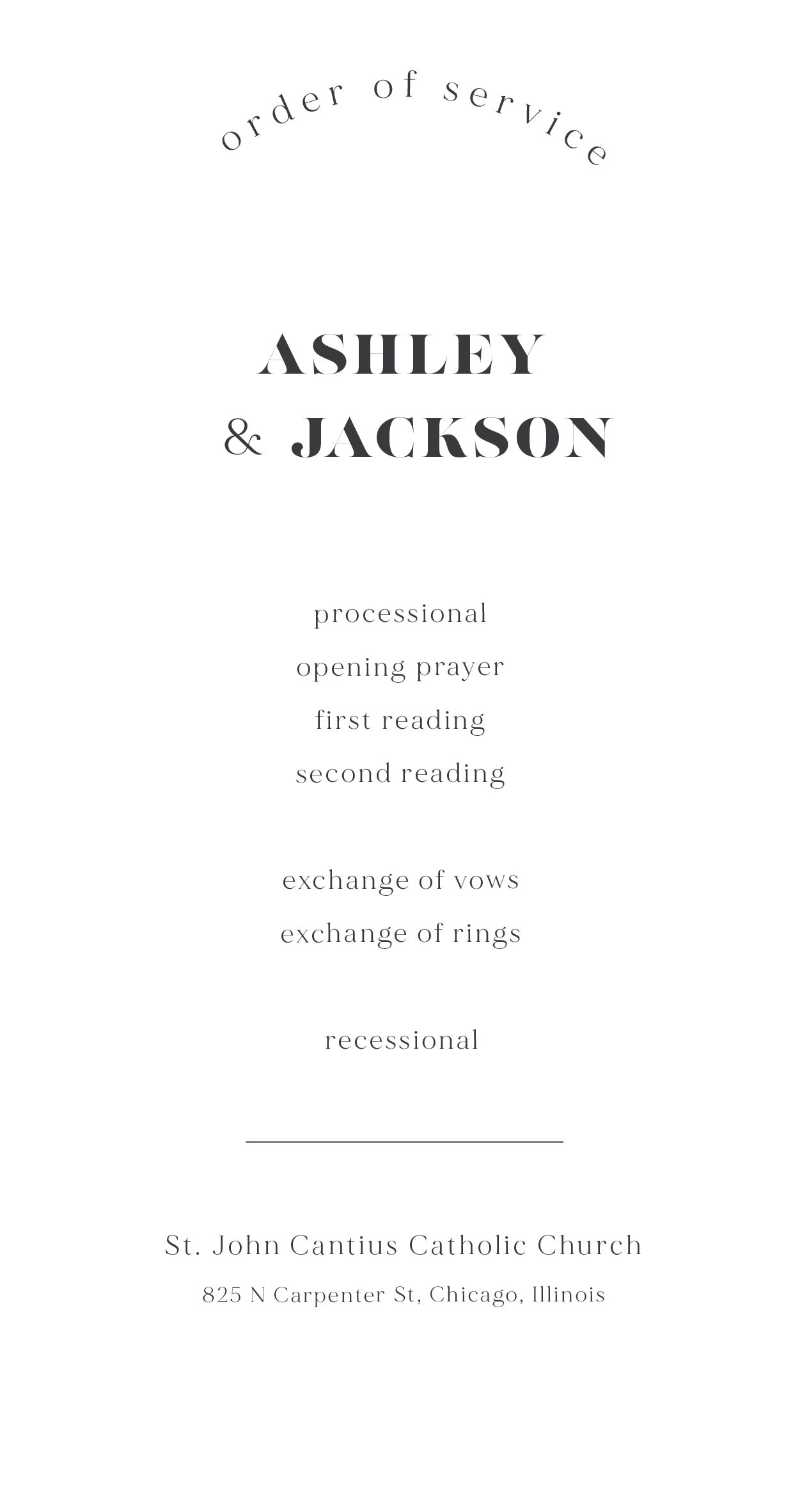 Arch Addiction Wedding Program by Yunita Y.