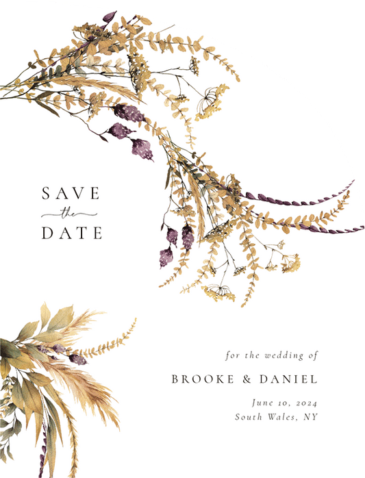 Autumn Bouqet Save The Date Cards by Putri N.