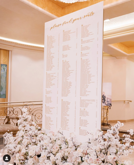 Custom 4' x 8' Seating Chart Wall (Los Angeles Area)