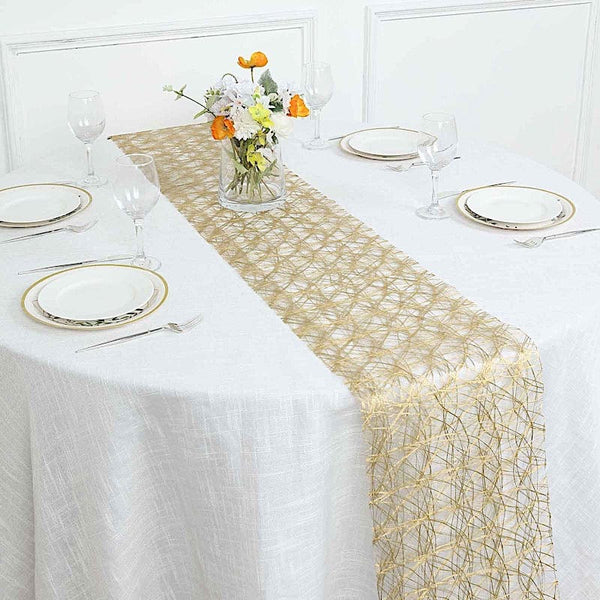 12x108 in Metallic Non Woven Fiber Polyester Table Runner