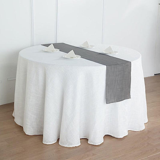 12x108 in Premium Polyester Faux Burlap Table Runner Party Decorations