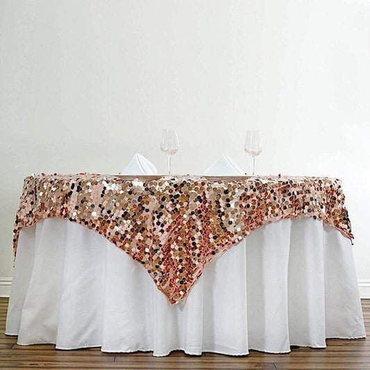 72 inch Big Payette Sequin Square Table Overlay