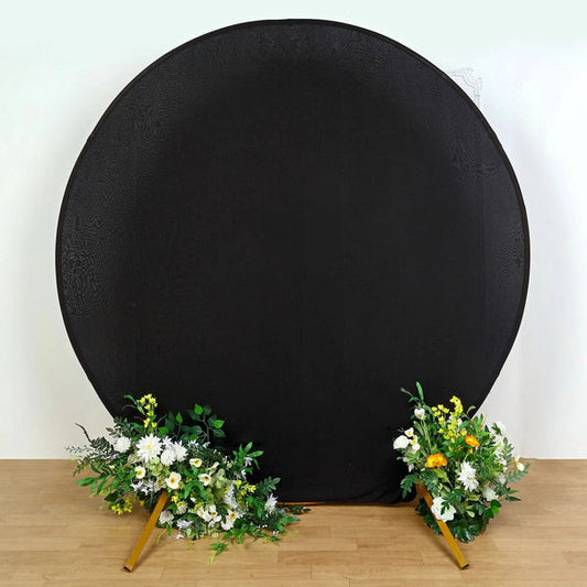 7.5 feet Fitted Spandex Round Wedding Backdrop Stand Cover