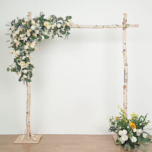7.5 feet Natural Birch Wood Square Backdrop Stand Wedding Arch