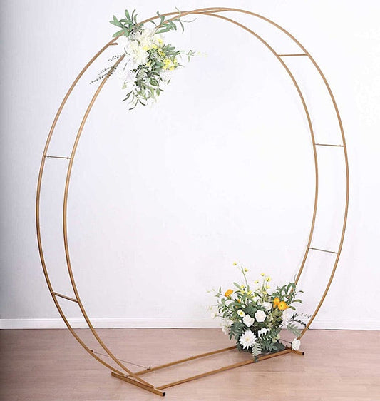 Gold 8 feet Metal Double Hoop Backdrop Stand Wedding Arch
