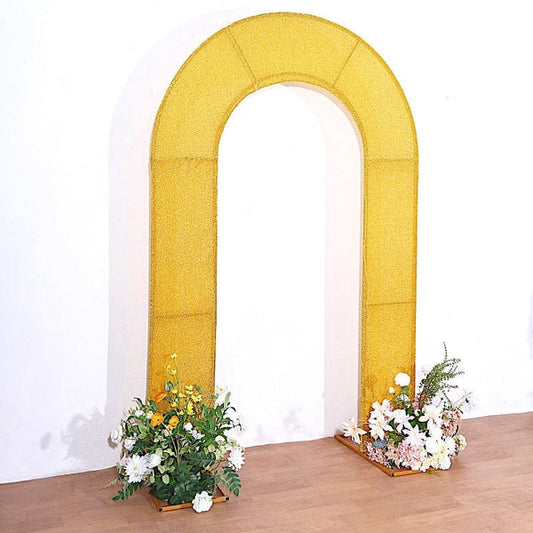8 feet Fitted Spandex Shimmer Tinsel Open Arch Backdrop Stand Cover